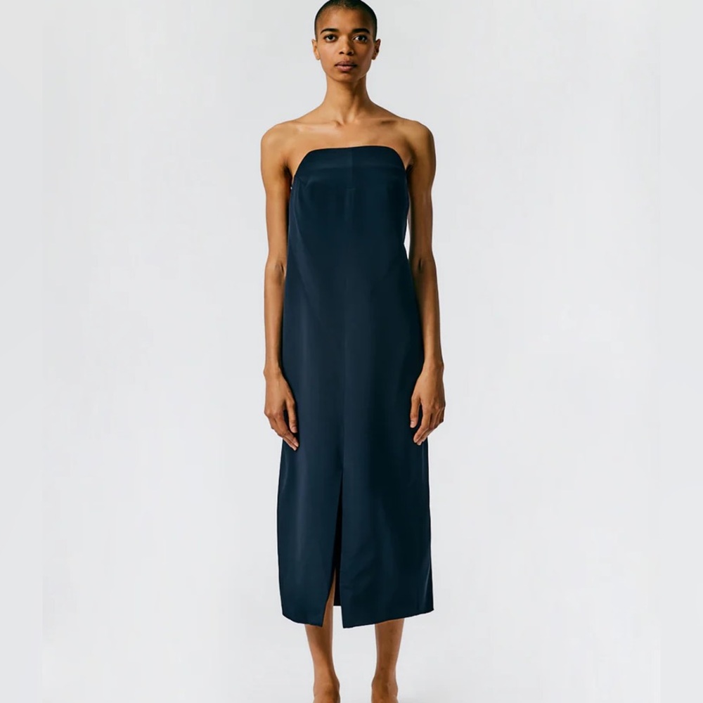 Tibi silk strapless dress